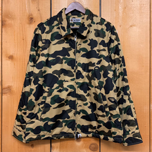 Load image into Gallery viewer, bape 1st camo yellow coaches jacket sweater lined