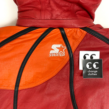 Load image into Gallery viewer, vintage starter phoenix suns starburst leather jacket zip up