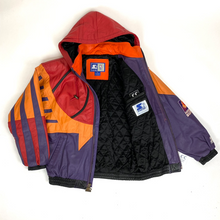 Load image into Gallery viewer, vintage starter phoenix suns starburst leather jacket zip up