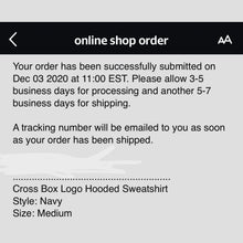 Load image into Gallery viewer, Supreme Cross Box Logo Hoodie Navy Medium