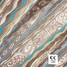 Load image into Gallery viewer, vintage Coogi Sweater Beach Theme Sand Blue Tan