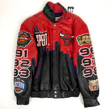 Load image into Gallery viewer, jeff hamilton chicago bulls repeat 3peat lambskin leather jacket 1998
