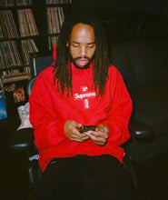 Load image into Gallery viewer, Supreme Cross Box Logo Hoodie Navy Medium