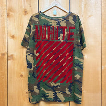 Load image into Gallery viewer, off-white velvet diagonal logo camo tee