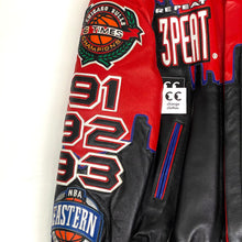 Load image into Gallery viewer, jeff hamilton chicago bulls repeat 3peat lambskin leather jacket 1998