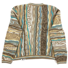 Load image into Gallery viewer, vintage Coogi Sweater Beach Theme Sand Blue Tan