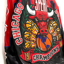 Load image into Gallery viewer, jeff hamilton chicago bulls repeat 3peat lambskin leather jacket 1998