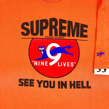 Load image into Gallery viewer, 2009 supreme nine lives see you in hell tee