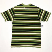 Load image into Gallery viewer, Bape x Kaws Bendy College Logo Multi Striped Tee Shirt