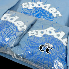 Load image into Gallery viewer, 2023 spider worldwide rhinestone hoodie blue