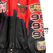 Load image into Gallery viewer, jeff hamilton chicago bulls repeat 3peat lambskin leather jacket 1998