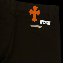Load image into Gallery viewer, chrome hearts orange camo cross patch carpenter pants brown