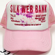 Load image into Gallery viewer, Spider Worldwide Silk Web Bank Trucker Cap Pink White Hat
