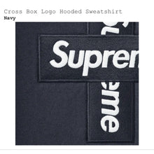 Load image into Gallery viewer, Supreme Cross Box Logo Hoodie Navy Medium