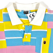 Load image into Gallery viewer, OG Bape Cotton Candy Patchwork Apehead Polo Shirt 2006