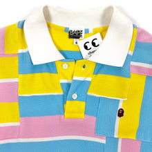 Load image into Gallery viewer, OG Bape Cotton Candy Patchwork Apehead Polo Shirt 2006