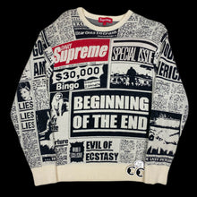 Load image into Gallery viewer, 2018 supreme newsprint sweater