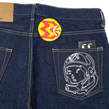Load image into Gallery viewer, 2008 bbc astronaut appliqué denim shorts