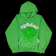 Load image into Gallery viewer, 2023 spider worldwide web hoodie slime green