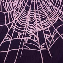 Load image into Gallery viewer, spider worldwide web hoodie purple rhinestone