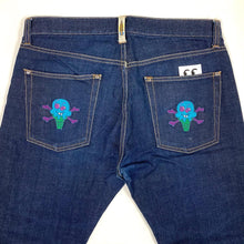 Load image into Gallery viewer, OG ICE CREAM CONES & BONES Indigo Denim Slim Jeans M