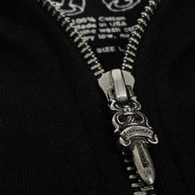 Load image into Gallery viewer, chrome hearts distressed logos dagger zip up