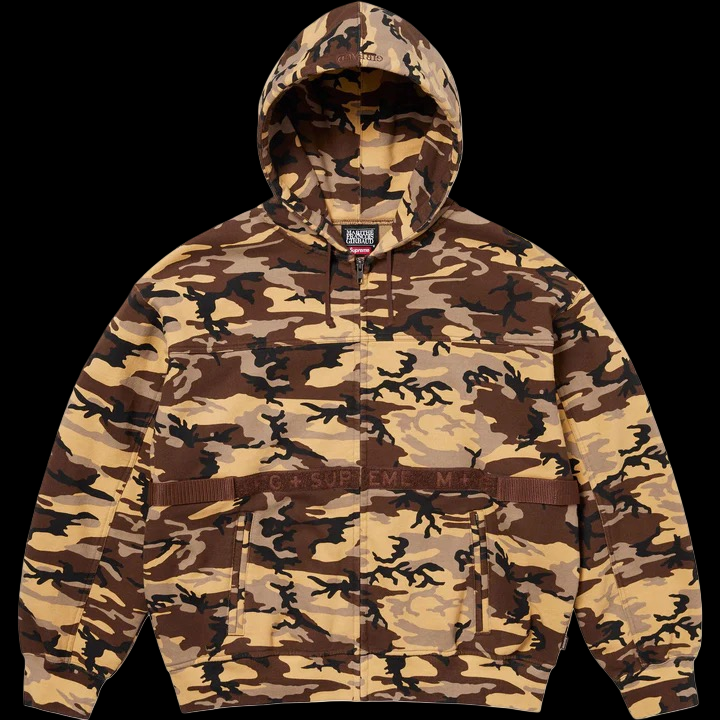 2025 supreme // girbaud zip up hoodie camo – change clothes