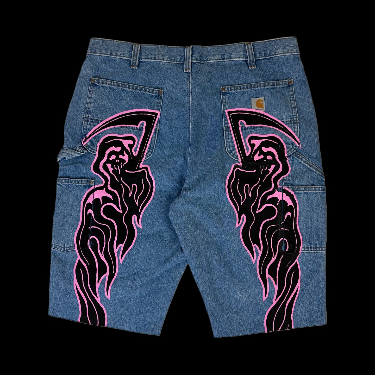 warren lotas reaper carhartt denim shorts long jorts