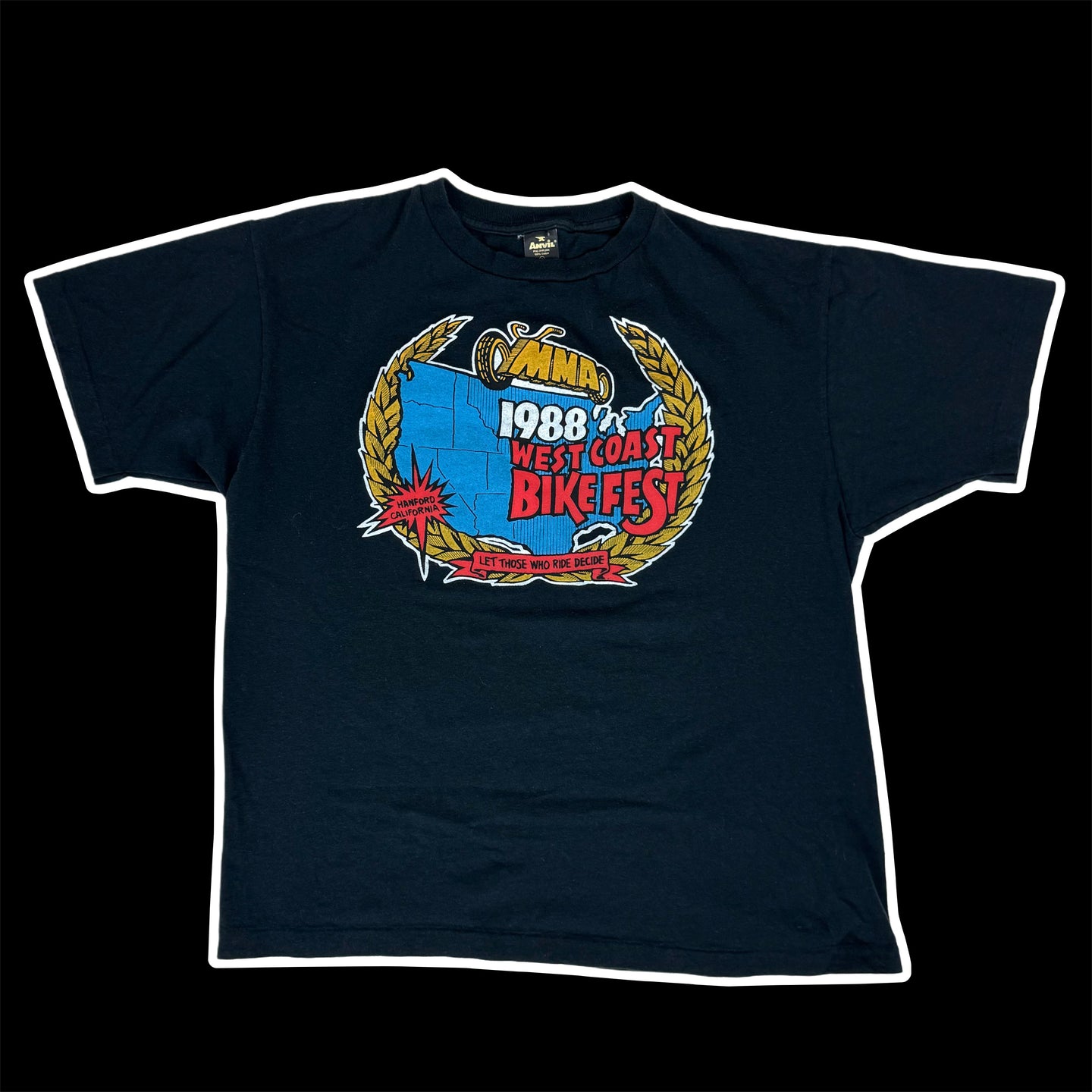 1988 west coast bike fest tee