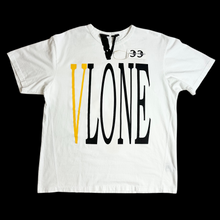 Load image into Gallery viewer, vlone staple spellout tee white yellow
