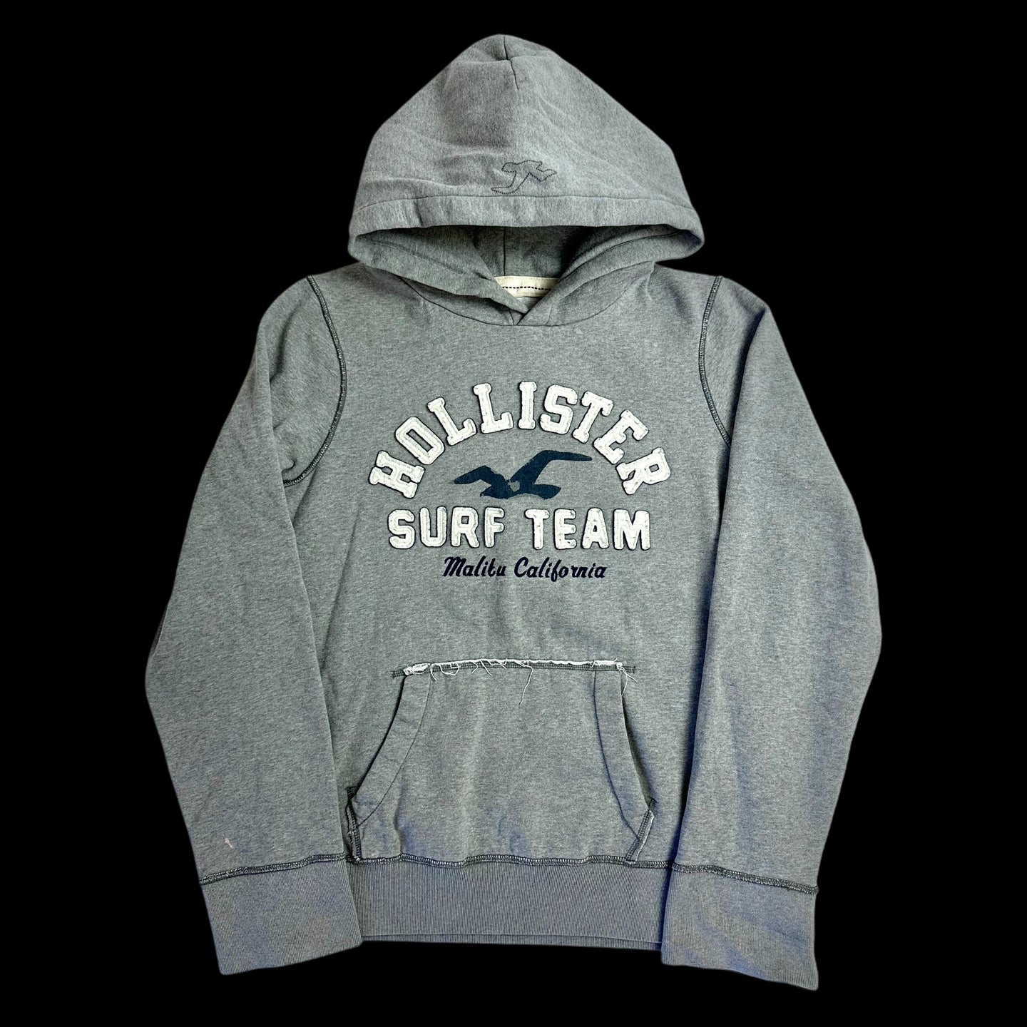 2000s hollister surf team malibu hoodie grey