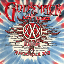 Load image into Gallery viewer, 2001 godsmack with deftones awake tour tie dye tee
