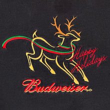 Load image into Gallery viewer, 90s budweiser happy holidays embroidered sweatshirt
