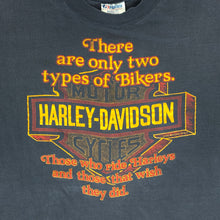 Load image into Gallery viewer, 1980s harley davidson two types of bikers tee
