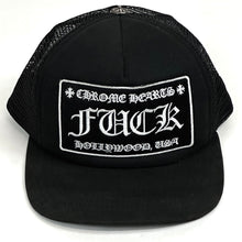 Load image into Gallery viewer, chrome hearts hollywood fuck trucker hat
