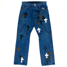 Load image into Gallery viewer, 2022 chrome hearts denim jeans fleur knee
