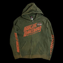 Load image into Gallery viewer, harley davidson olive smoky mountain sunfaded zip up hoodie
