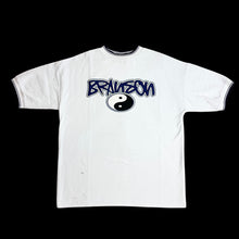 Load image into Gallery viewer, y2k branson yin yang quilted ribbed stripe tee
