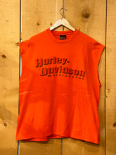 Load image into Gallery viewer, 1999 harley rules the road chopped tee orange
