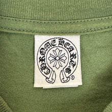 Load image into Gallery viewer, early 2000s chrome hearts scroll logo tee olive
