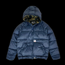 Load image into Gallery viewer, 2012 bape mountain puffer jacket camo inside full zip
