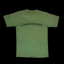 Load image into Gallery viewer, early 2000s chrome hearts scroll logo tee olive
