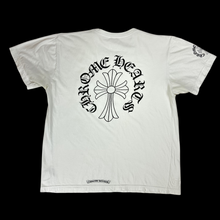 Load image into Gallery viewer, late 2010s chrome hearts single cross arc + neck logo tee
