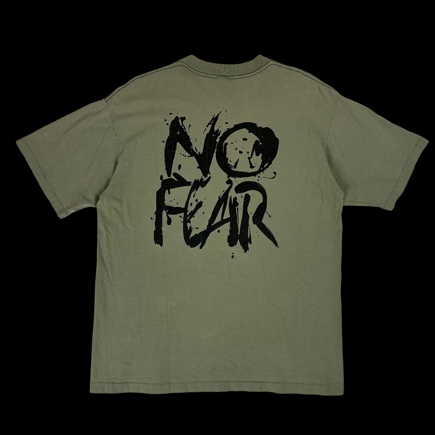 90s no fear splatter spellout tee