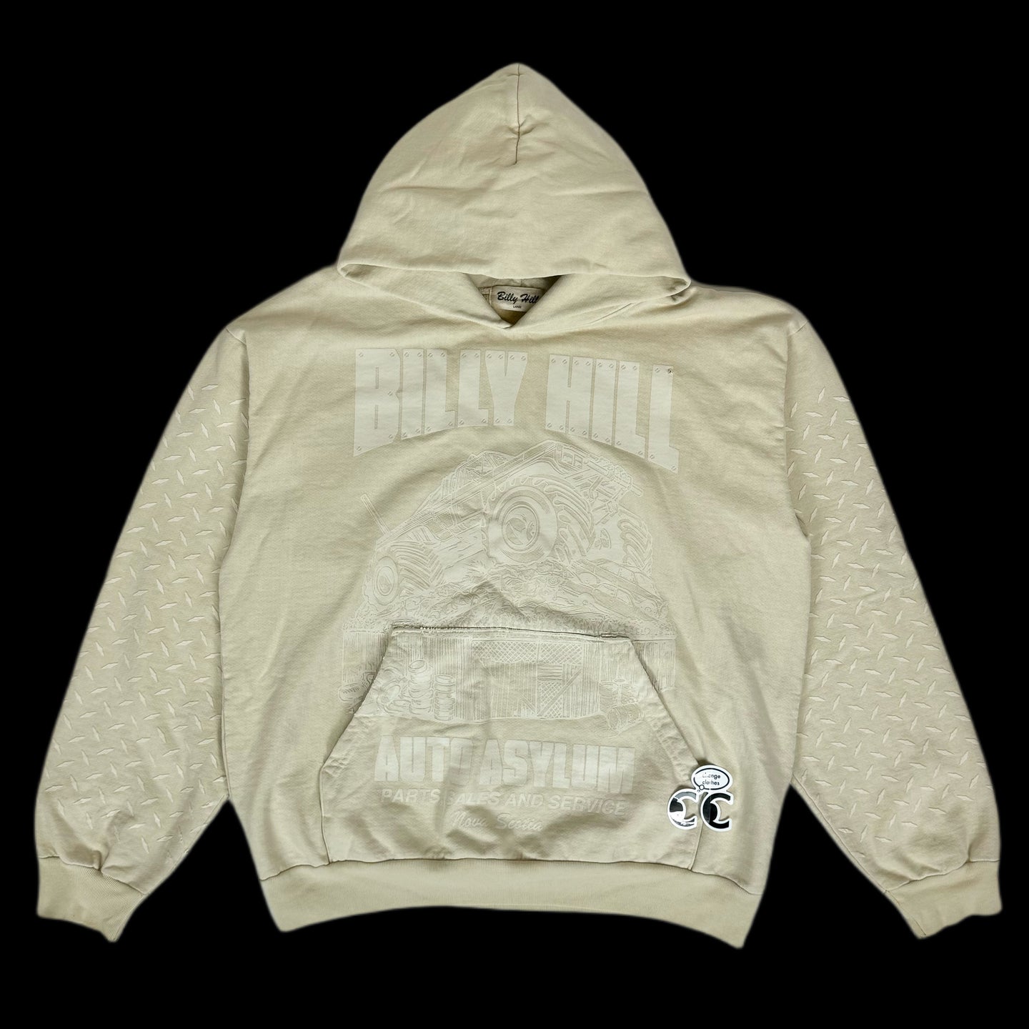 2023 billy hill auto asylum hoodie cream