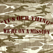 Load image into Gallery viewer, vintage desert camo on a mission tee
