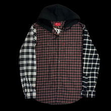 Load image into Gallery viewer, 2014 supreme multi plaid hooded flannel black
