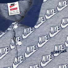 Load image into Gallery viewer, 2018 supreme // nike jacquard swoosh polo navy
