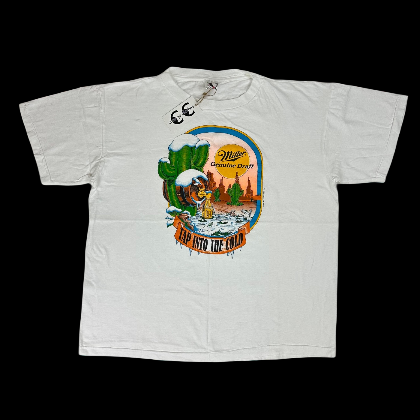 1993 miller tap into the cold cactus keg tee