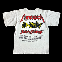 Load image into Gallery viewer, 1994 metallica summer shit tour blood tee white
